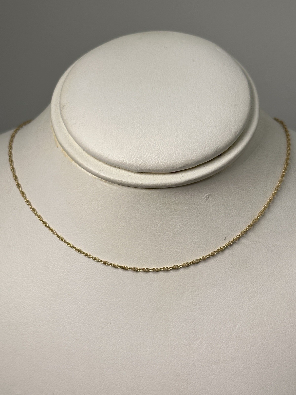 14K Yellow Gold Rope Link Chain Necklace, 18”, 0.8 g, 1 mm
