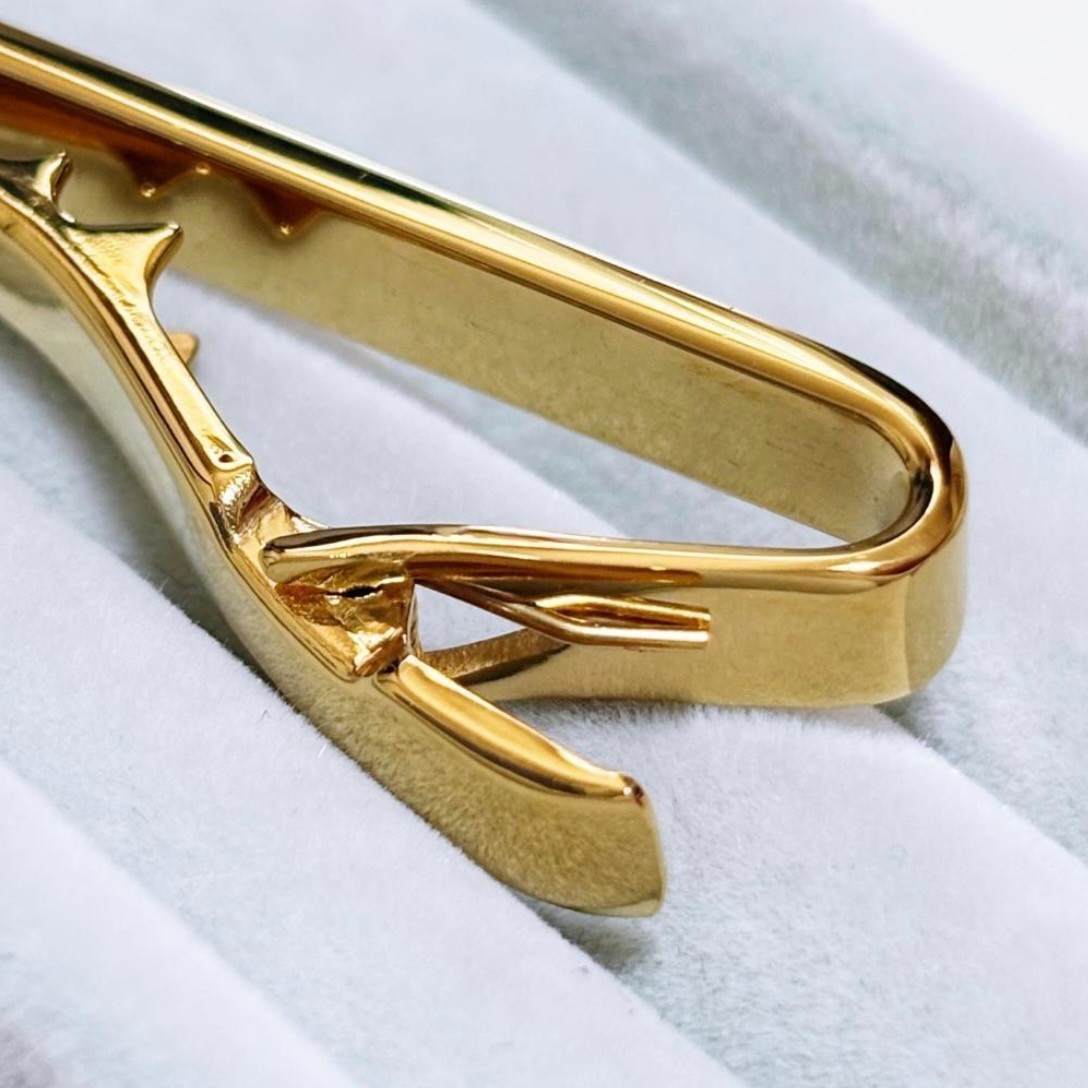 Dunhill Tie Clip Bar Gold Silver Two Tone D Logo Brushed Vintage Men’s