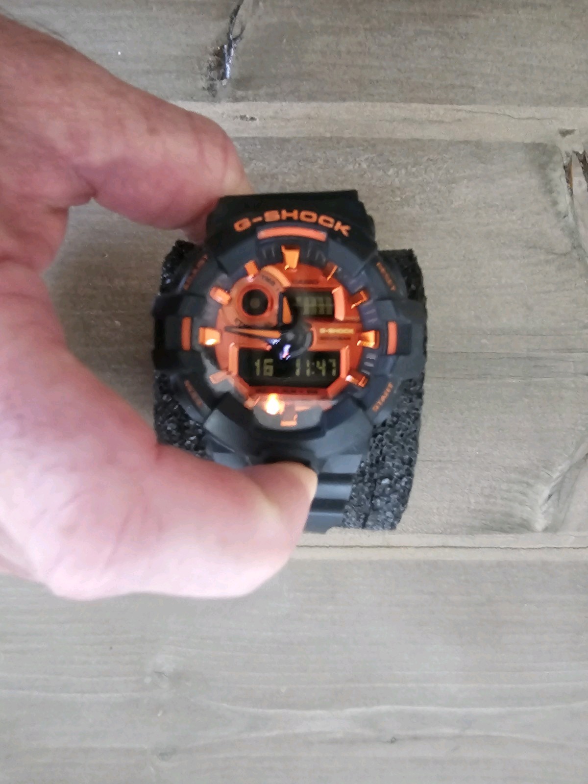 Casio G-Shock GA-700BR Black Orange Ana-Digi Sports Watch