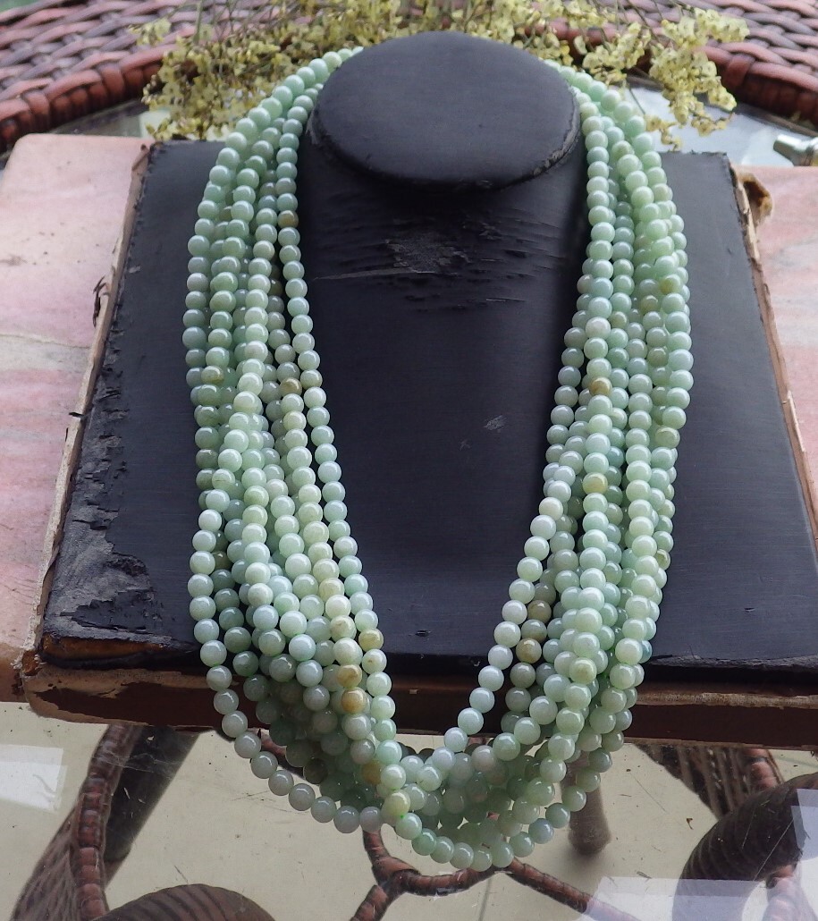 1 Pc Green Yellow 100% A JADE JADEITE Bead Beads Necklace 22 inches 5mm 292724