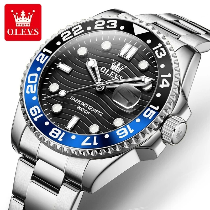 Waterproof Quartz Men’s Watch OLEVS Luminous Luxury Business Men Date Strap