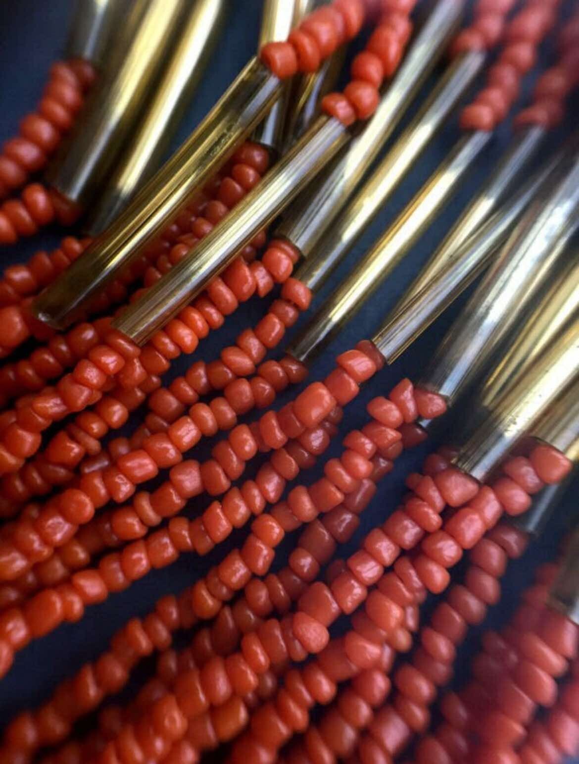 114g Antique Victorian Natural Coral Beaded 36-Strand Necklace | 17.7″ Rare Find