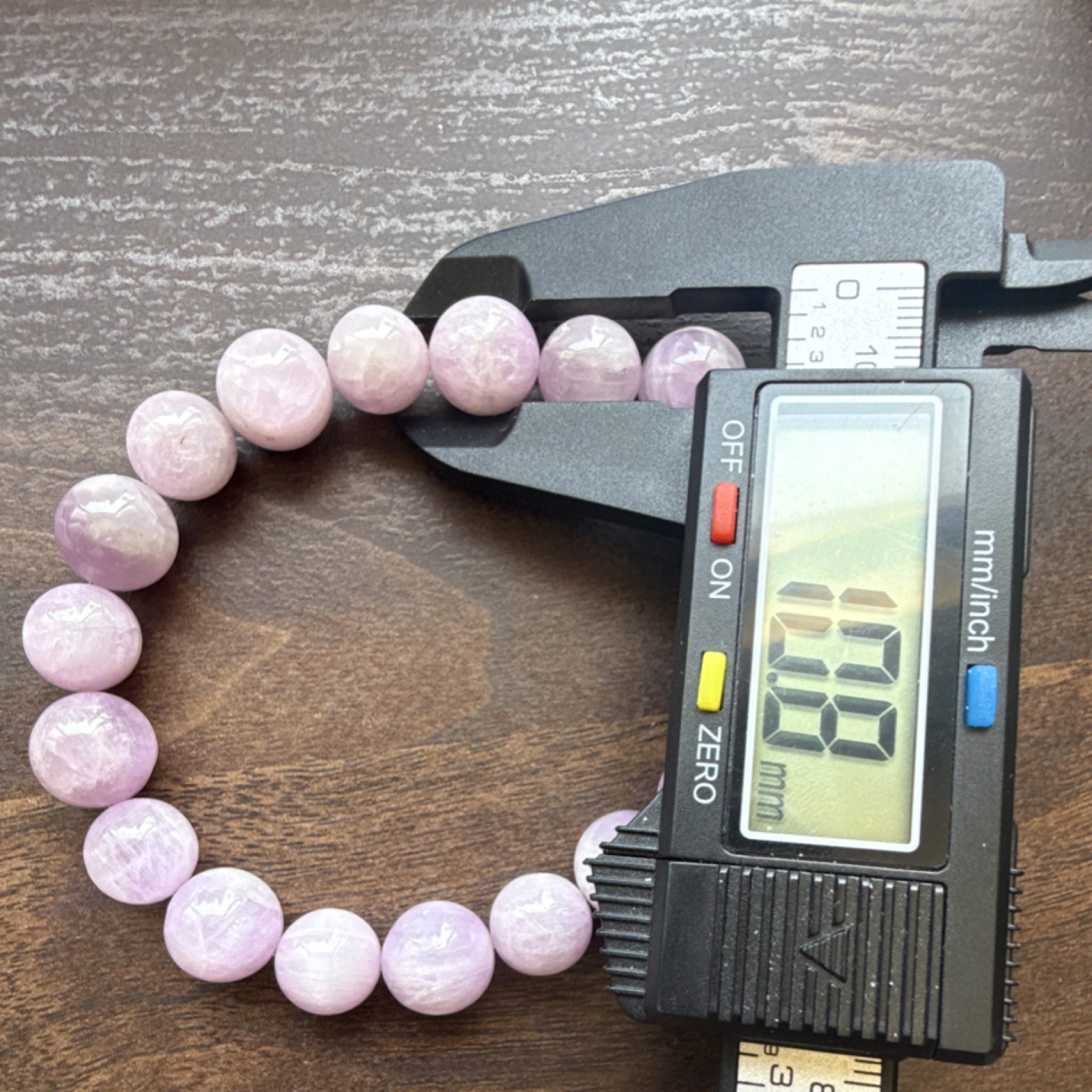 Kunzite Purple Stone Stretch Beaded Bracelet Round 10.8mm Beads No Clasp