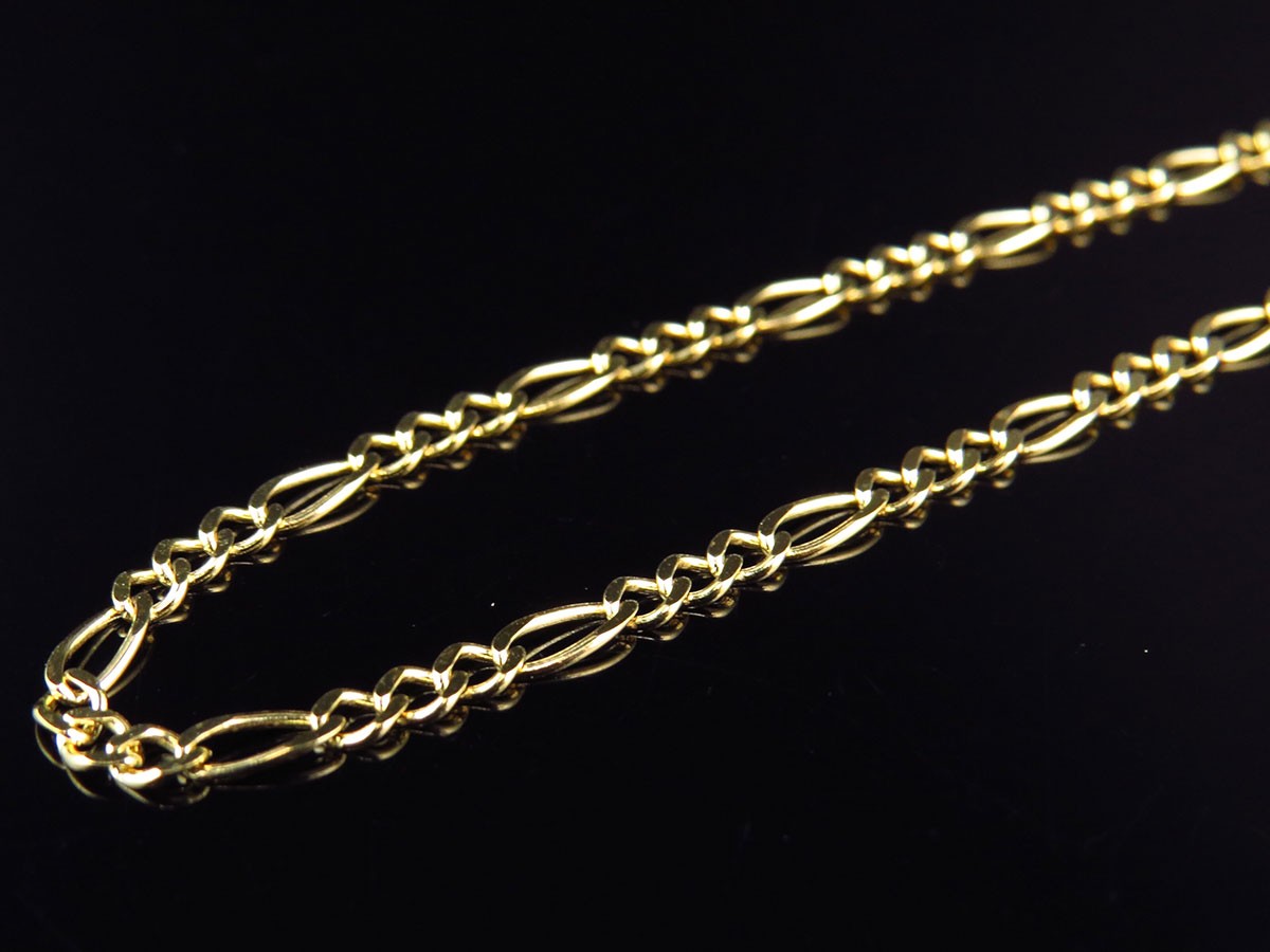 Solid 10K Yellow Gold 2.5MM Figaro Chain Necklace Lobster Clasp 16-26 Inches