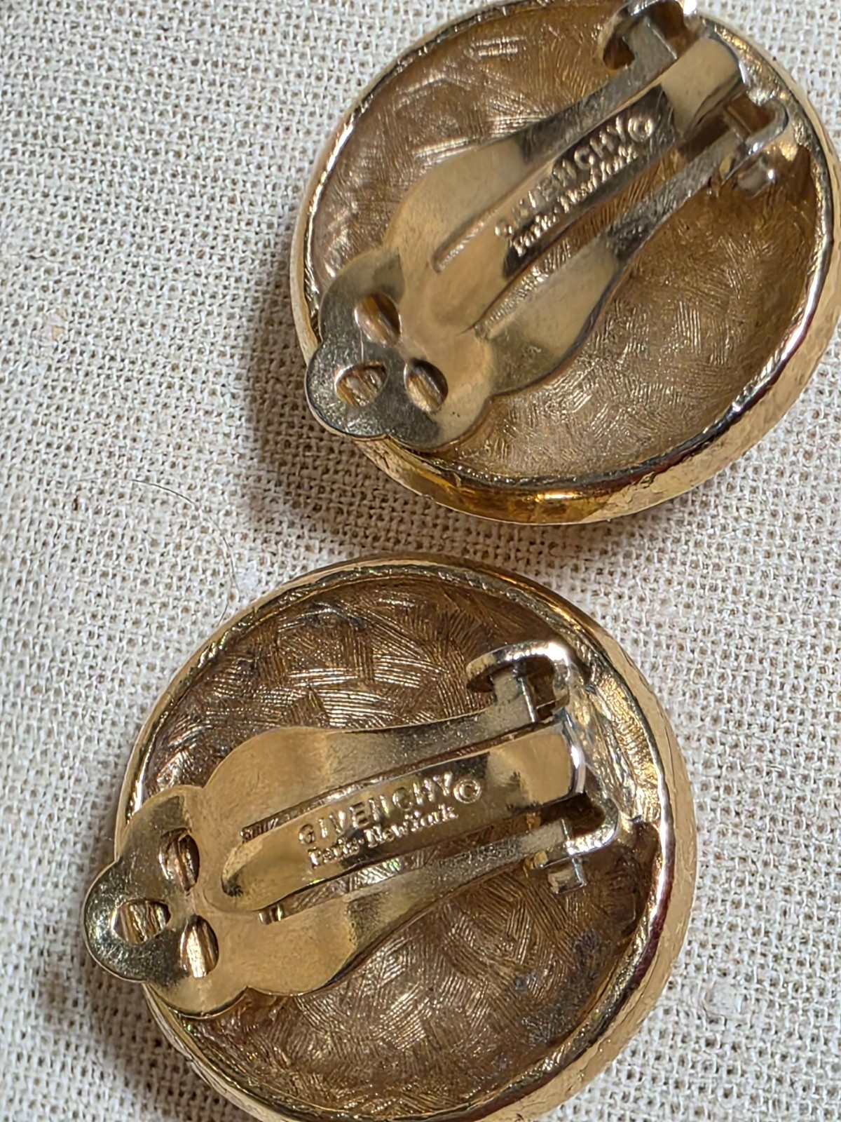Vintage Givenchy Paris.New York Domed Clip-on Earrings