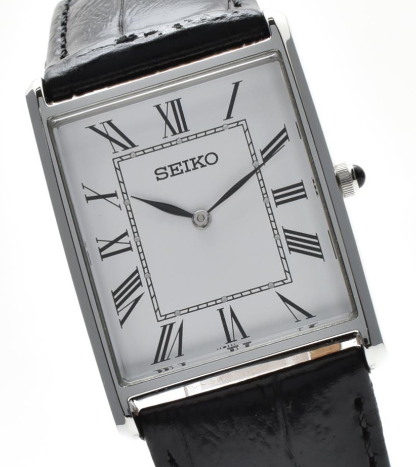 【NEAR MINT】 SEIKO Essential 4N30-00G0 White Dial Tank Quartz Men’s Watch JAPAN