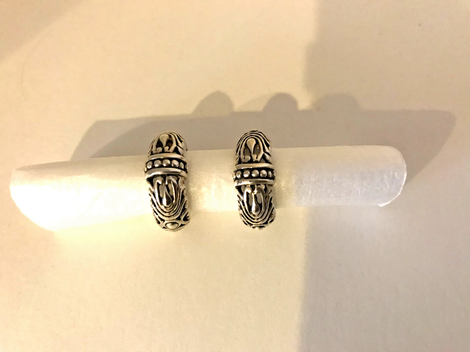 STERLING SILVER by Joseph Esposito EARRINGS FILIGREE HOOP