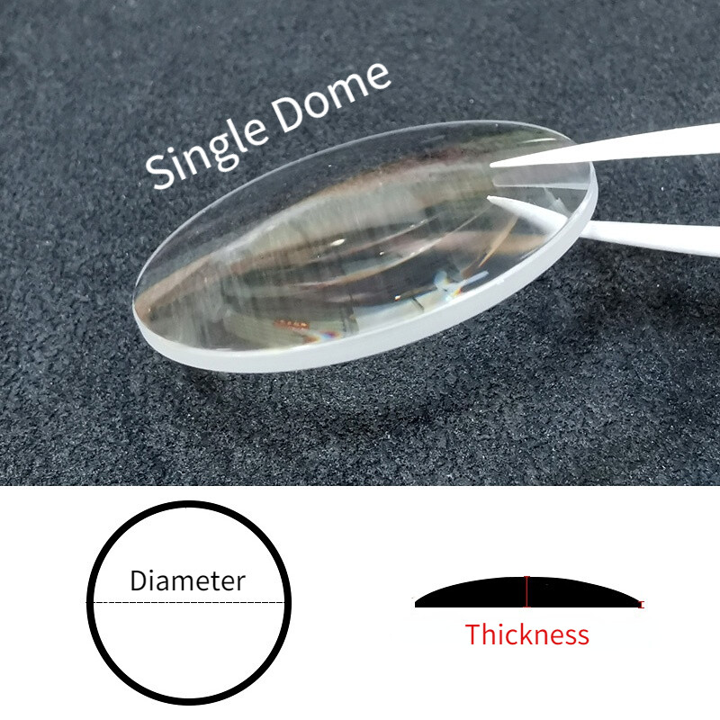 2x Size 30-38.5mm Thick 1.2-2mm Single Dome Watch Glass Replacement Crystal