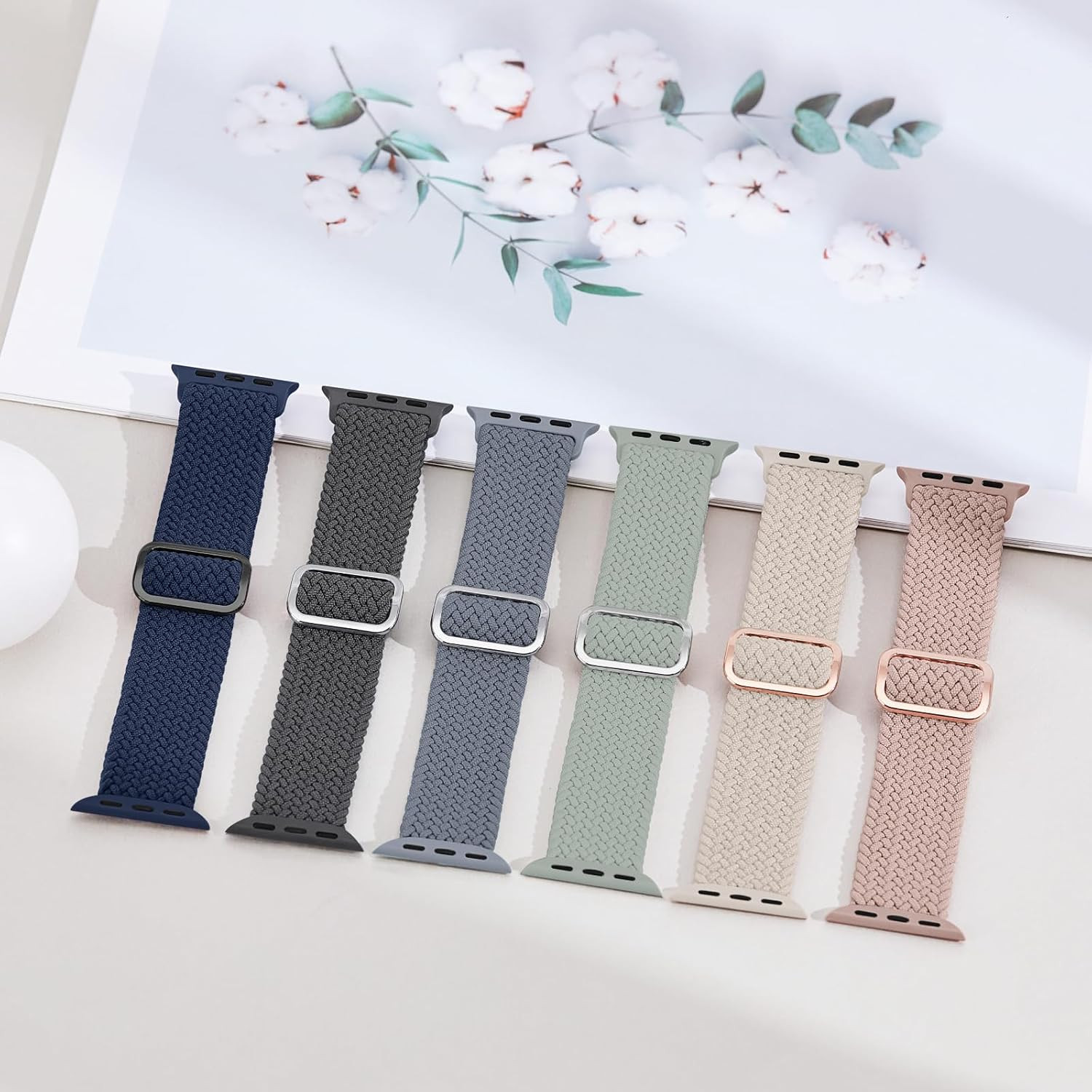 6 Pack Braided Stretchy Bands Compatible with Apple Watch 38Mm-49Mm Women Men