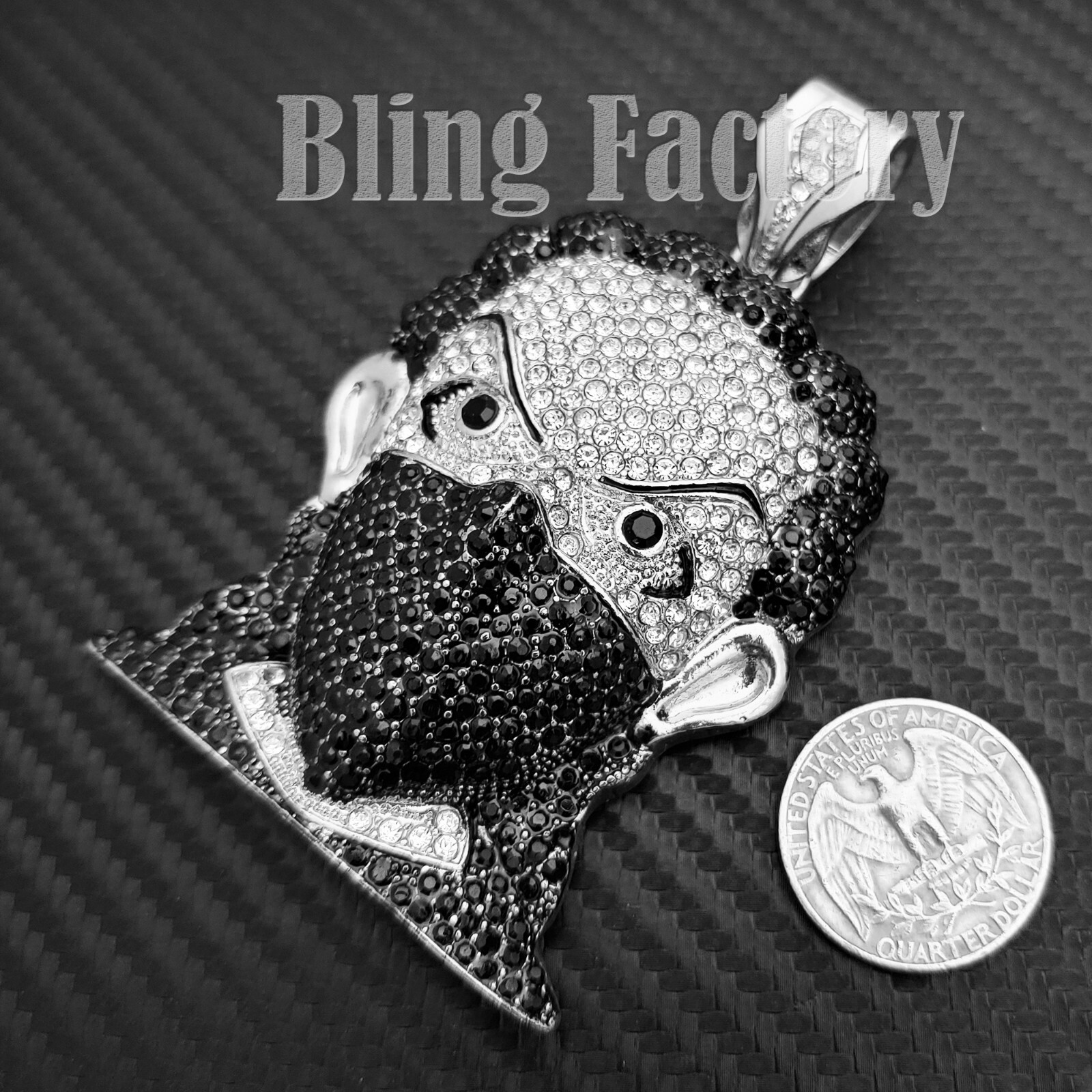 HIP HOP ICED LAB DIAMOND SILVER PLATED BOONDOCK MASKED GOON BLING CHARM PENDANT