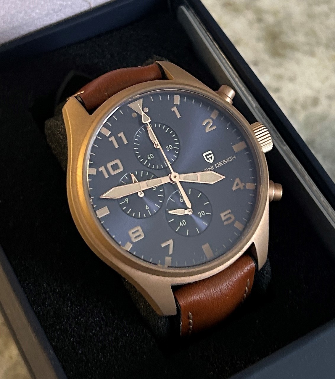Pagani Design PD-1703. Pilot Chronograph. Bronze. VK63. 100m.