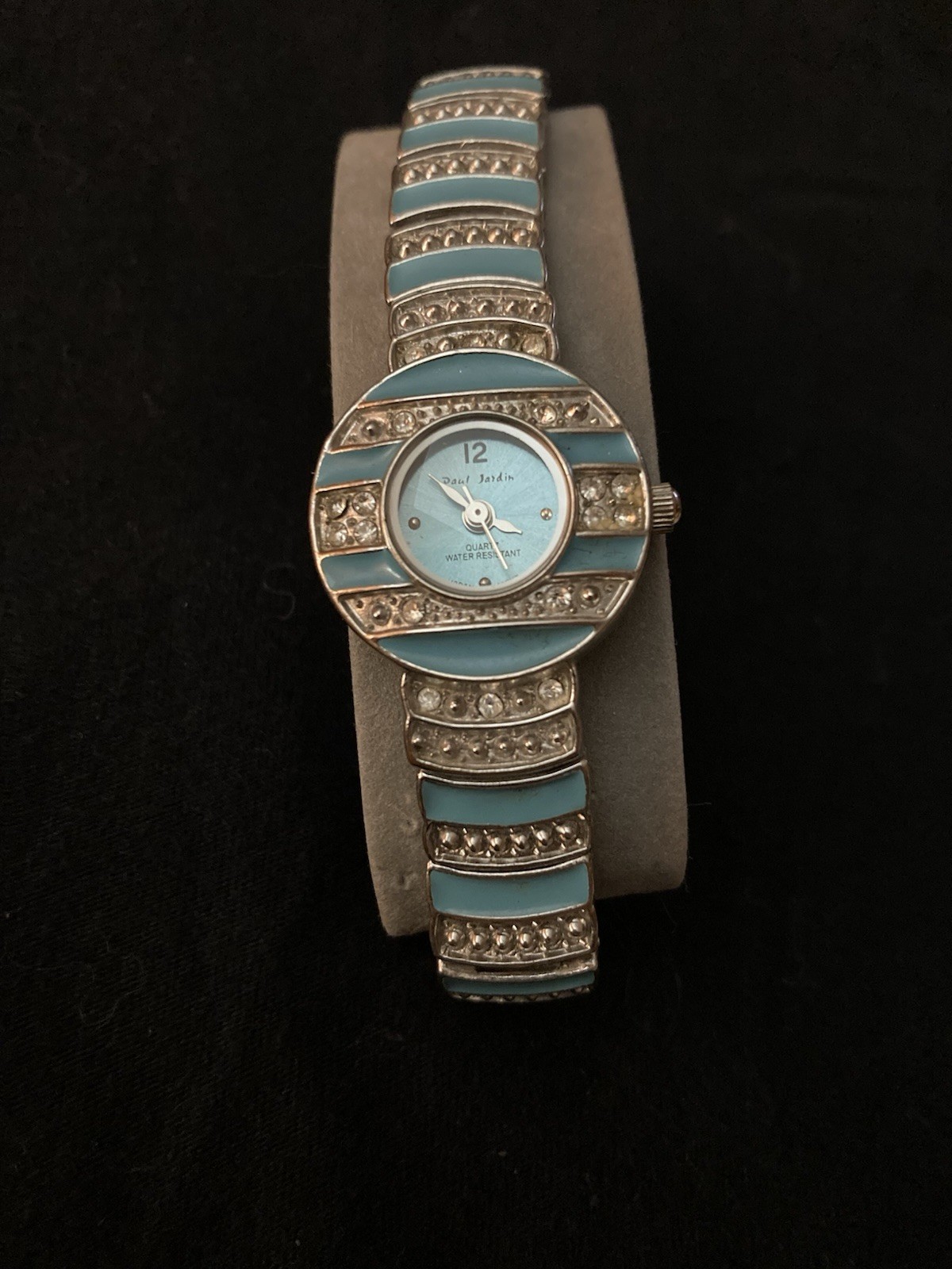 Ladies Vintage Southwestern Style Turquoise Hand painted Striped Enamel Watch