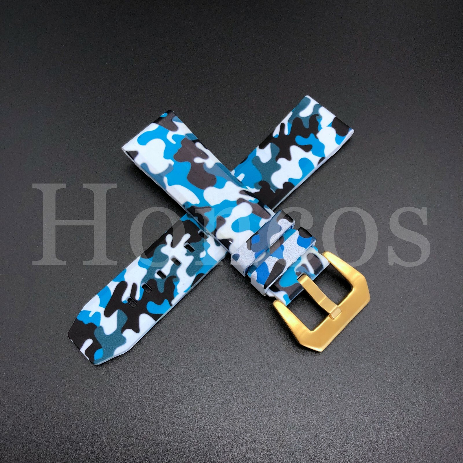 20/22/24mm Blue Green Grey Army Camo Watch Band Sport Silicone Rubber Strap USA