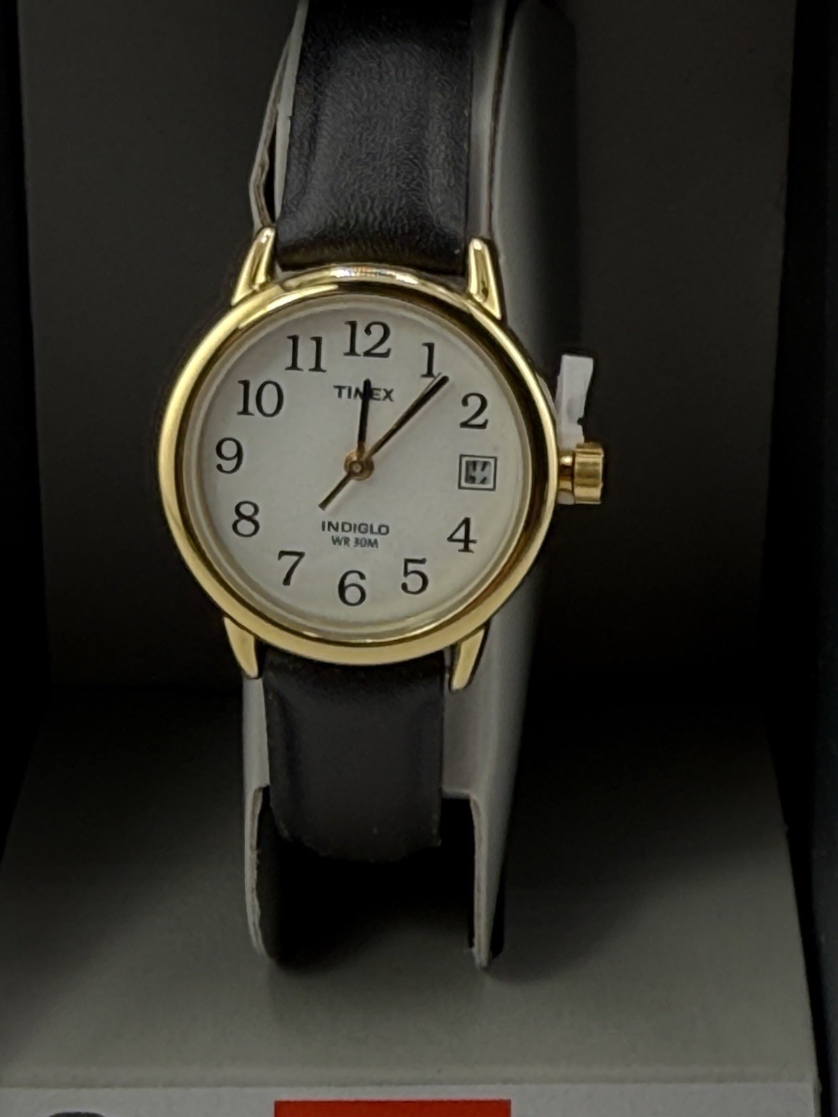 Timex® Women’s Leather Watch Gold and Black Leather – T2H341- New!!
