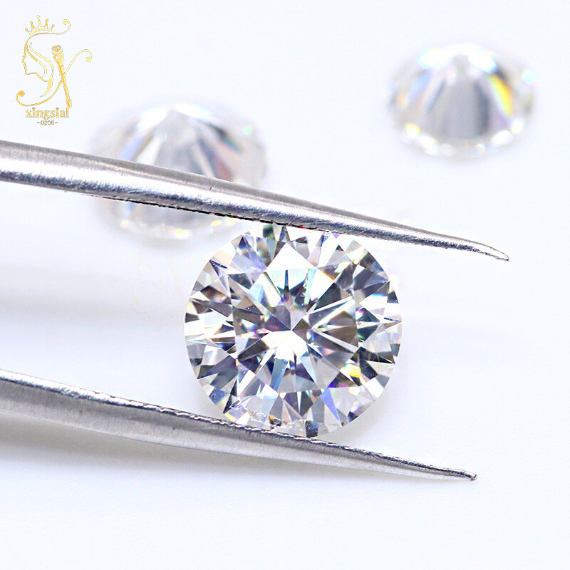 3mm~12mm Lab-Created Moissanite Stone Round Loose Diamond Test Passed Gemstones