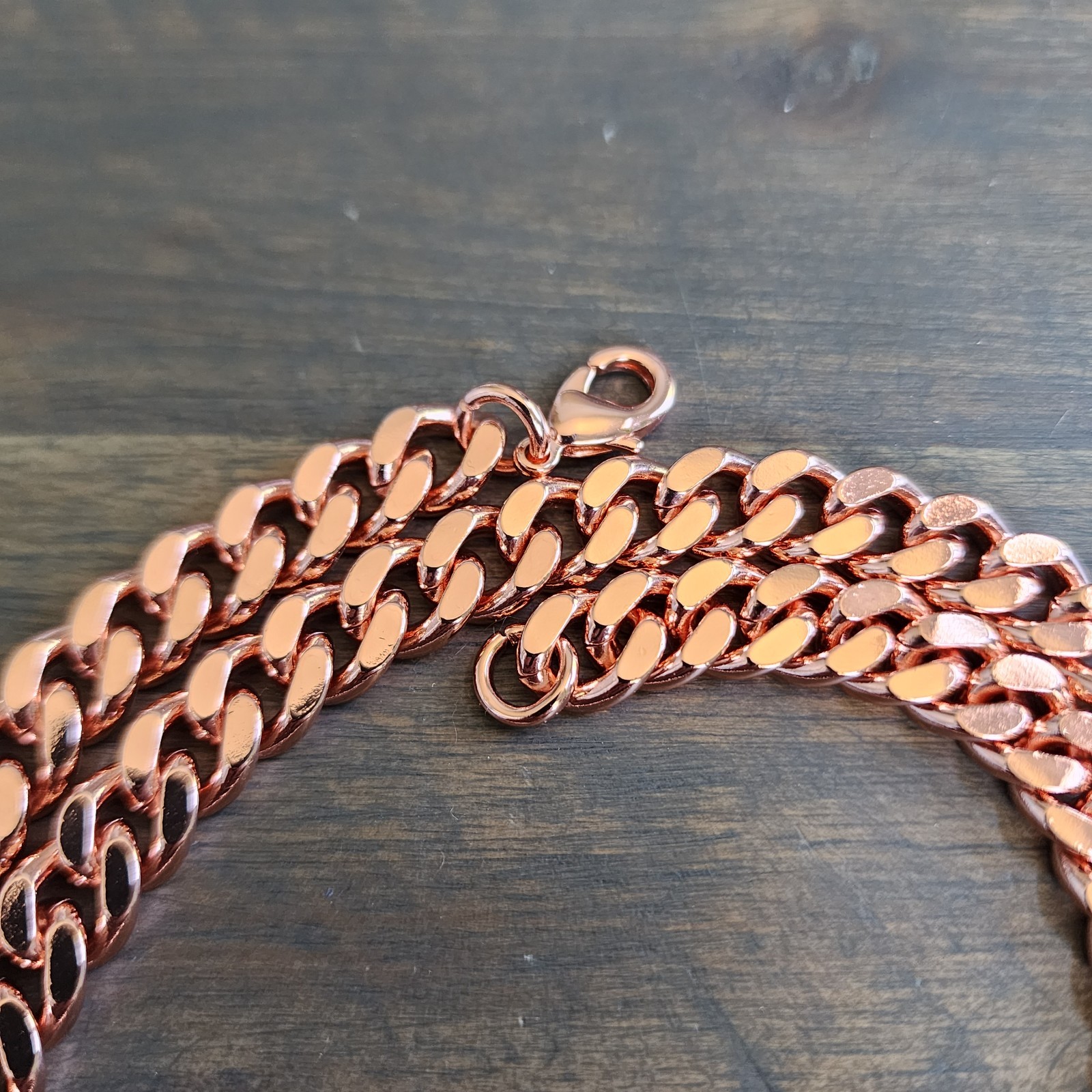 Pure Copper Cuban Chain Necklace – 9 mm Heavy Cuban Link Chain 22″-24″