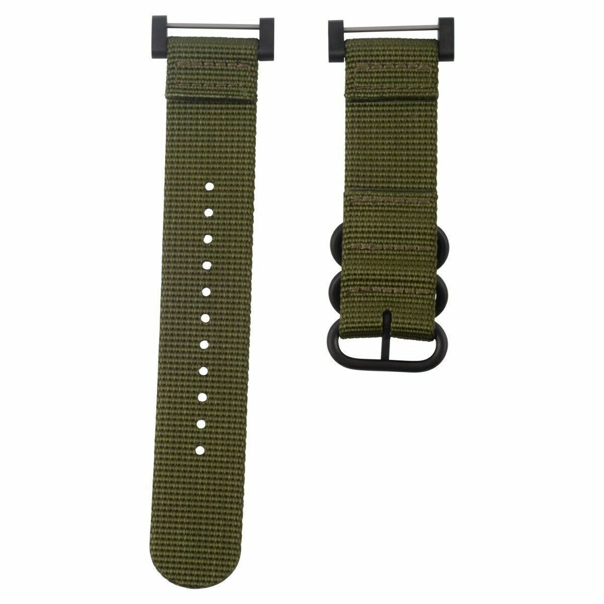 FOR SUUNTO CORE NYLON STRAP DIVER BAND LUG ADAPTER SET 3 RINGS PVD MILITARY GREE