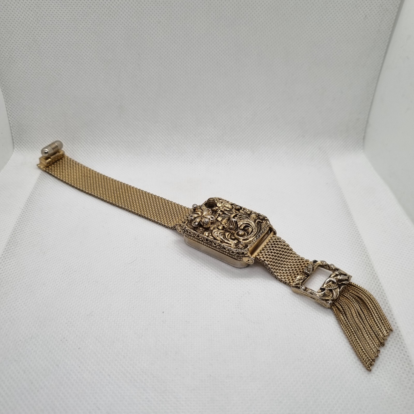 Rare Vintage Victorian Music Box tassel bracelet Swiss movement