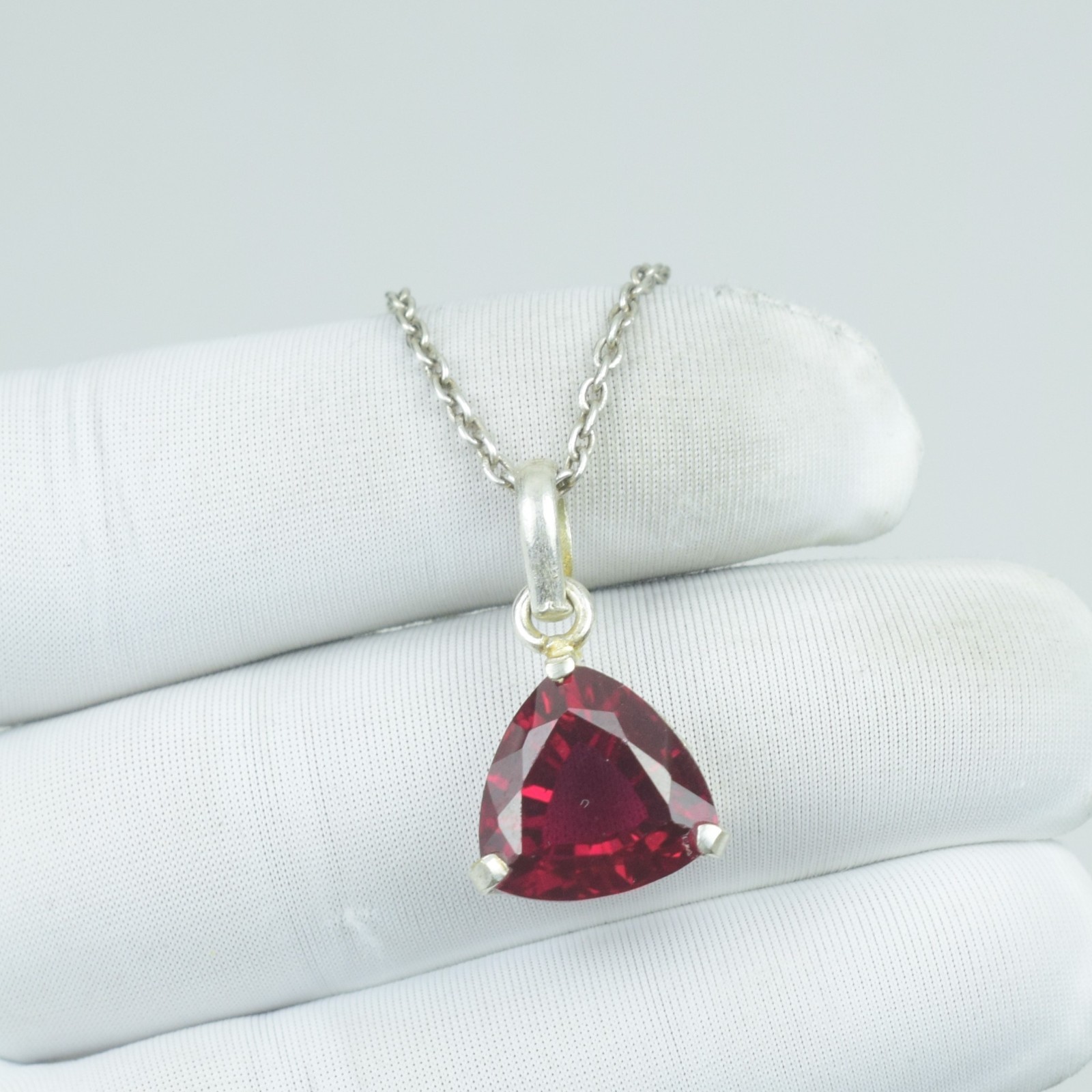 23Ct Flawless Ceylon Gorgeous Garnet Necklace Jewelry, 925 Solid Sterling,