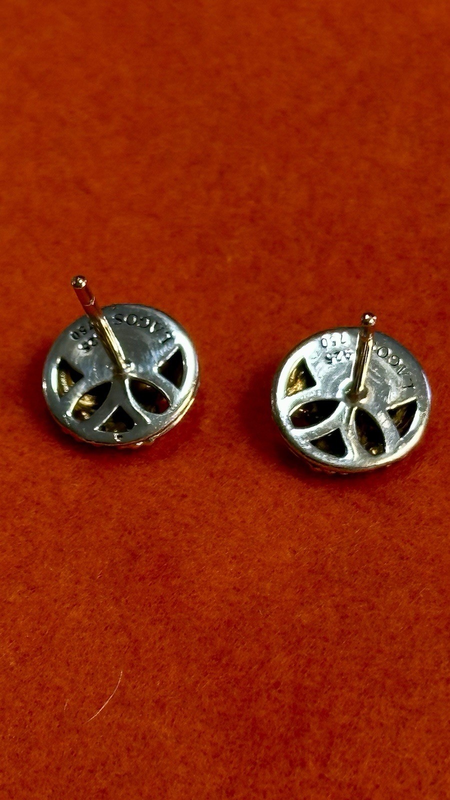 Lagos 18K Gold Caviar Stud Earrings with 925 Silver Back, Posts, Backings