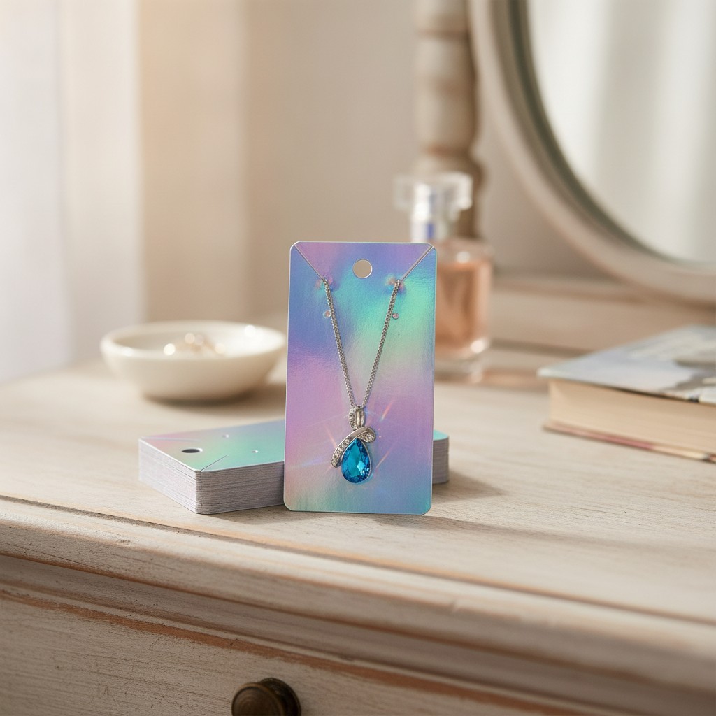 Necklace Display Cards 100Pcs Holographic Earring Cards 3.5×2 In