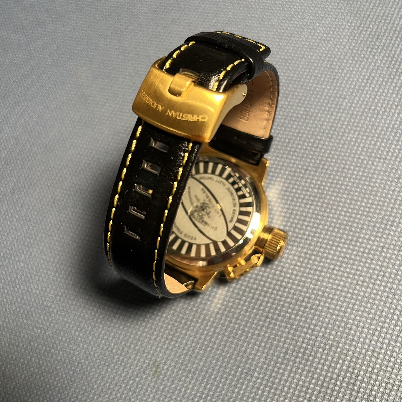 Vintage CHRISTIAN AUDIGIER Men’s Watch Black Gold Tone (NEW)