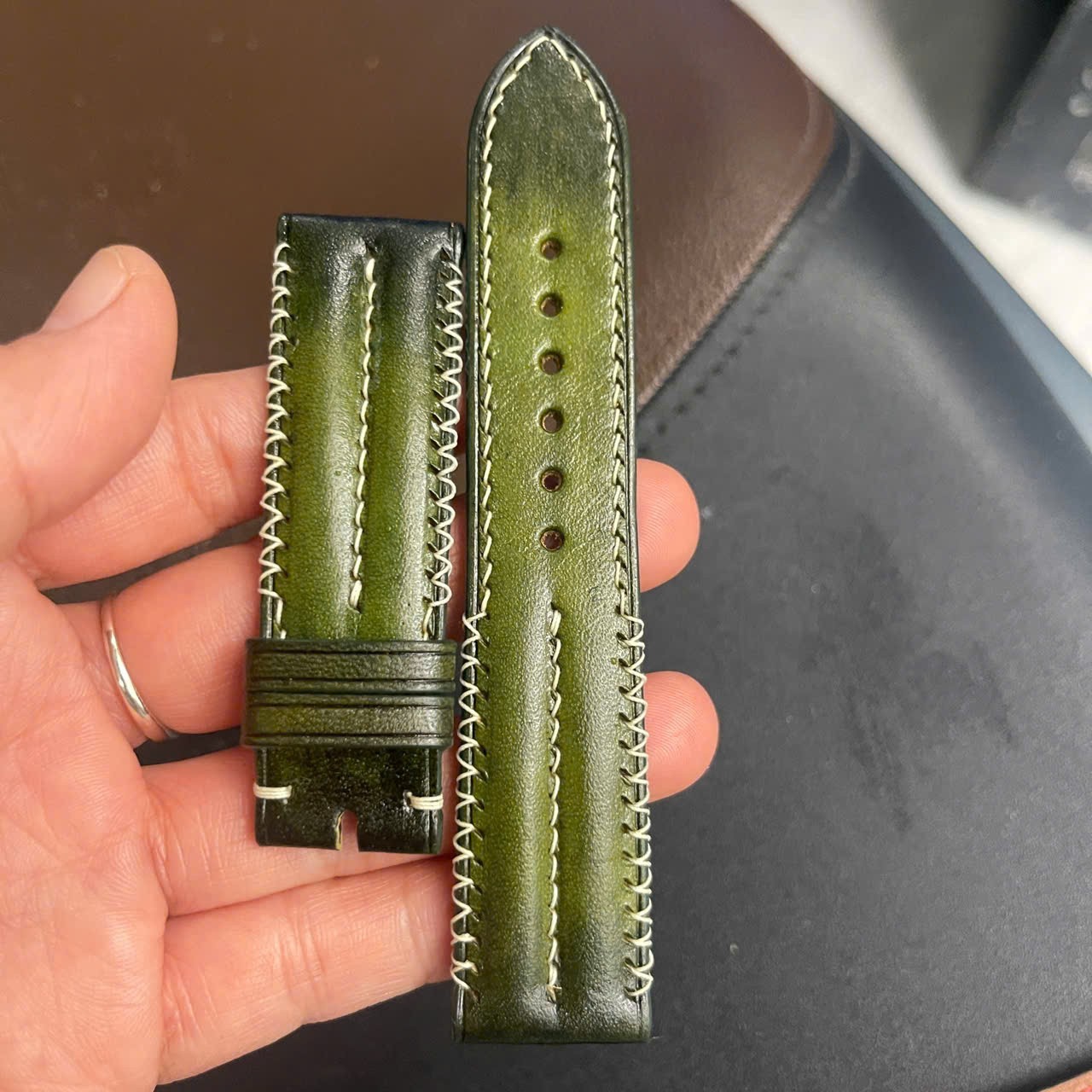 GREEN VEG Cowhide skin Watch Strap Band 18mm 19mm 20mm 21mm 22mm 23mm 24mm 26mm