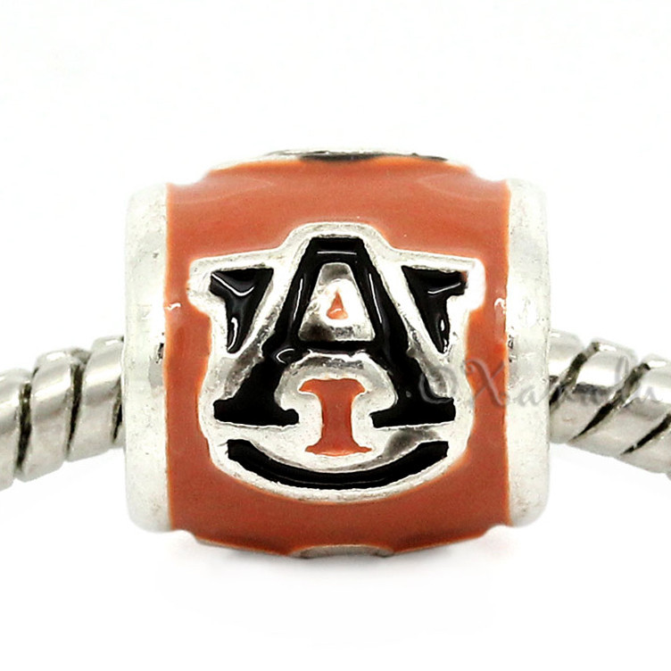 Auburn University Football Team Logo European Bead For European Charm Bracelets
