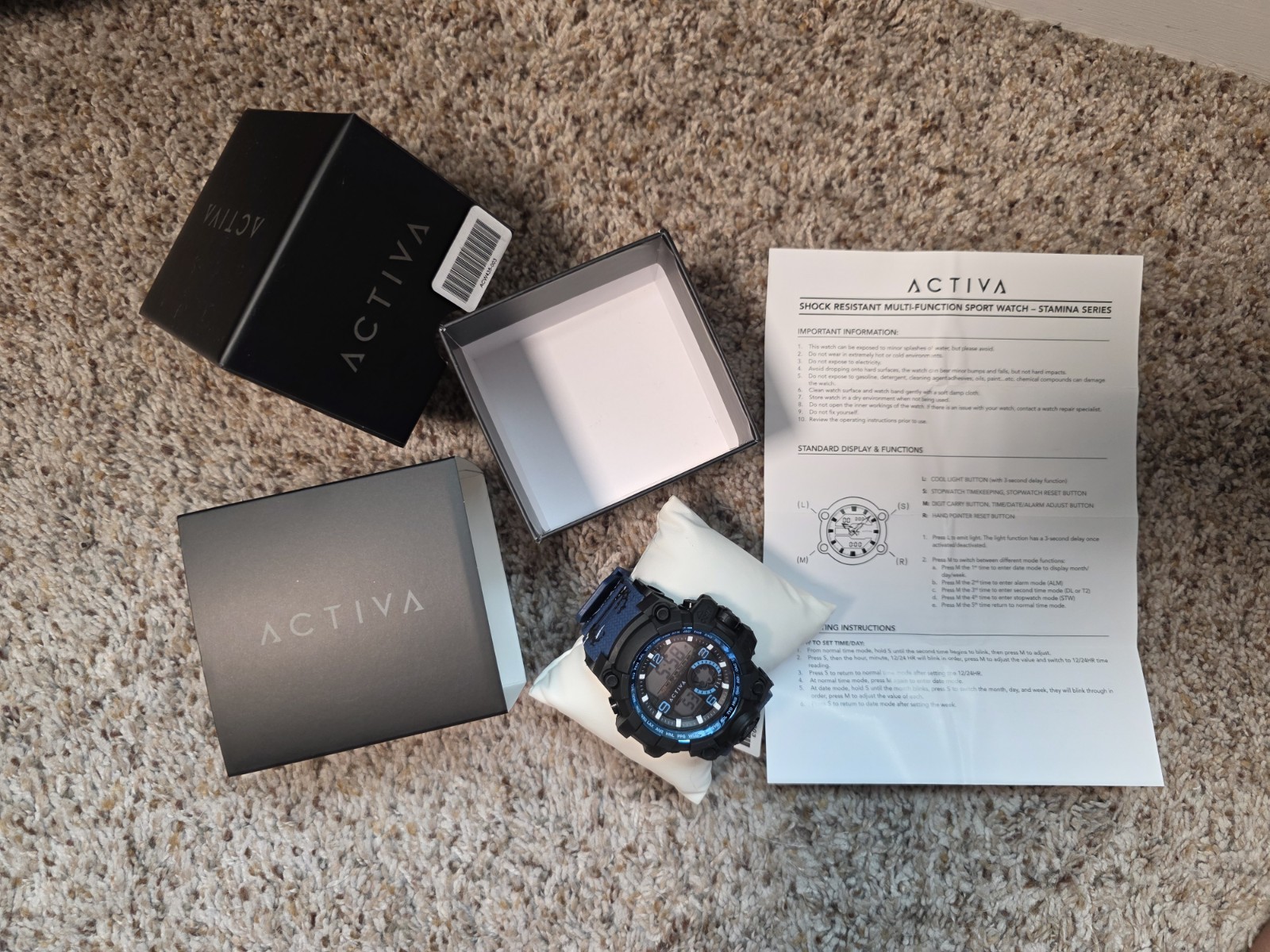 Activa Endurance X Invicta Men’s Digital Watch – 54.5mm ACW435-003 Blue Camo