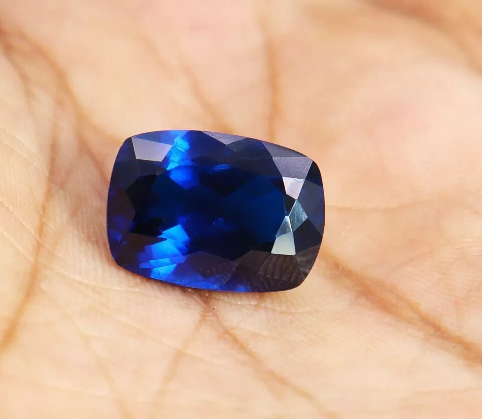 Natural 7.65 Ct Blue Sapphire Cushion Cut Certified Flawless Rare Loose Gemstone