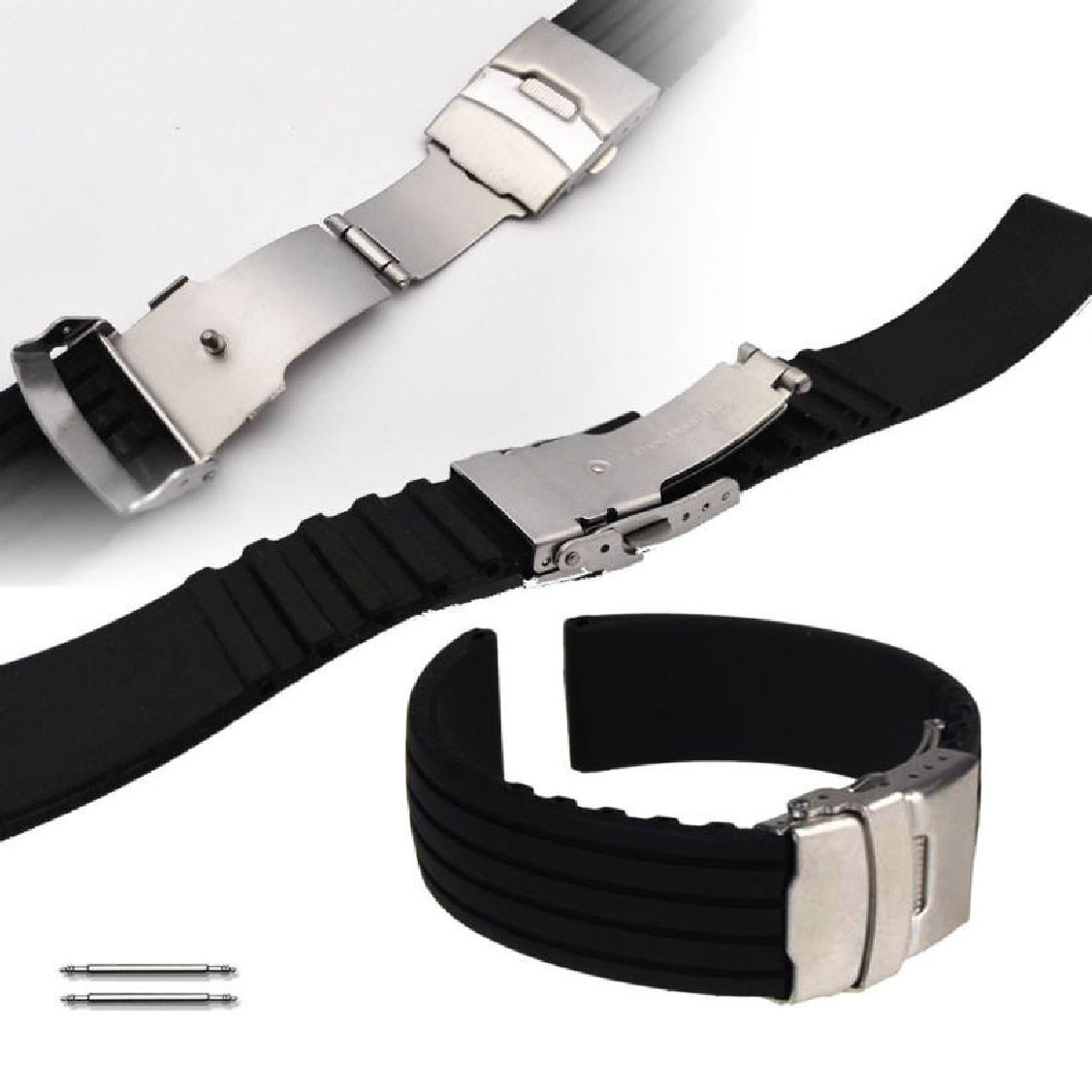 Steel & Silicone Replacement Watch Band Strap Seiko SRPE57 4R36-08L0 SRPE57K1 J1
