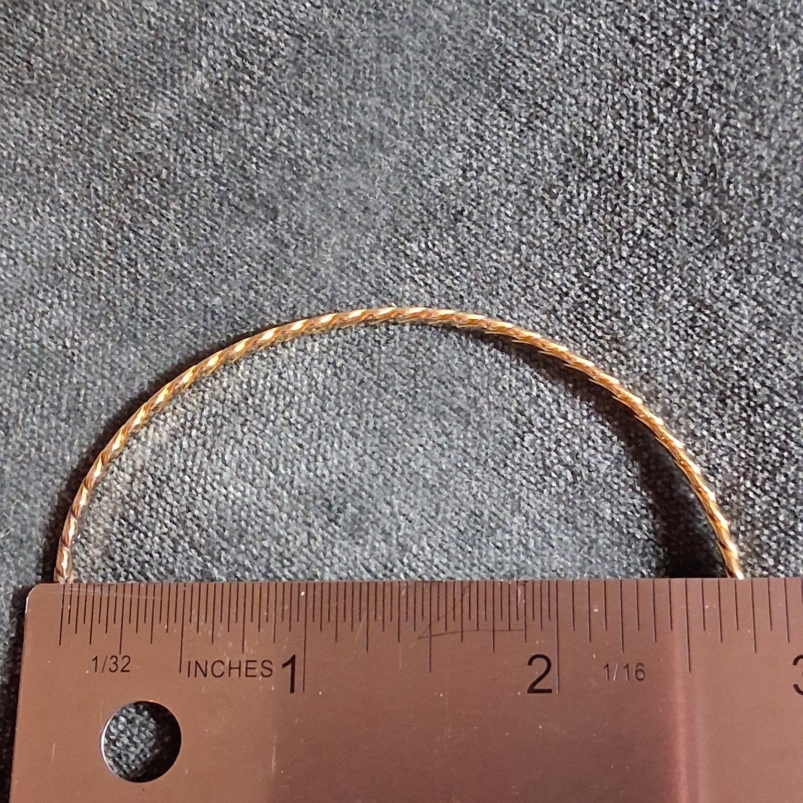 Vintage 1/20 12K Gold Filled Twisted Rope Bangle Bracelet BB Maker Mark 5.83g
