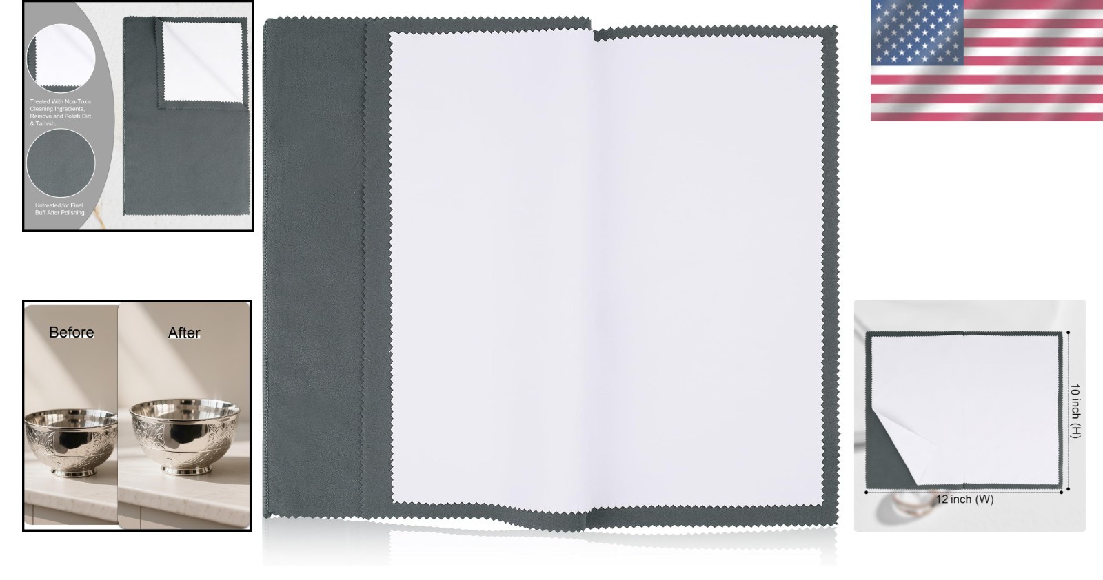 Reusable X-Large 2PC Jewelry Cleaning Cloths – Gentle & Effective Care for All