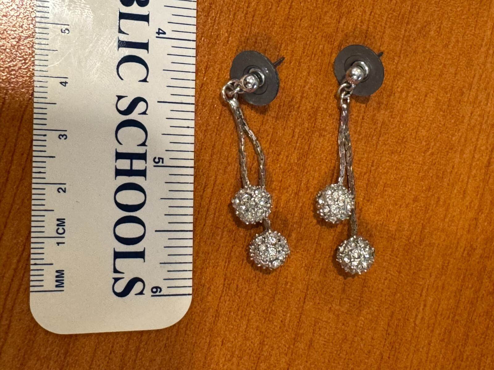 Monet Chandelier Silver Crystal Stud Earrings – 2.8 in/ 4.7 cm