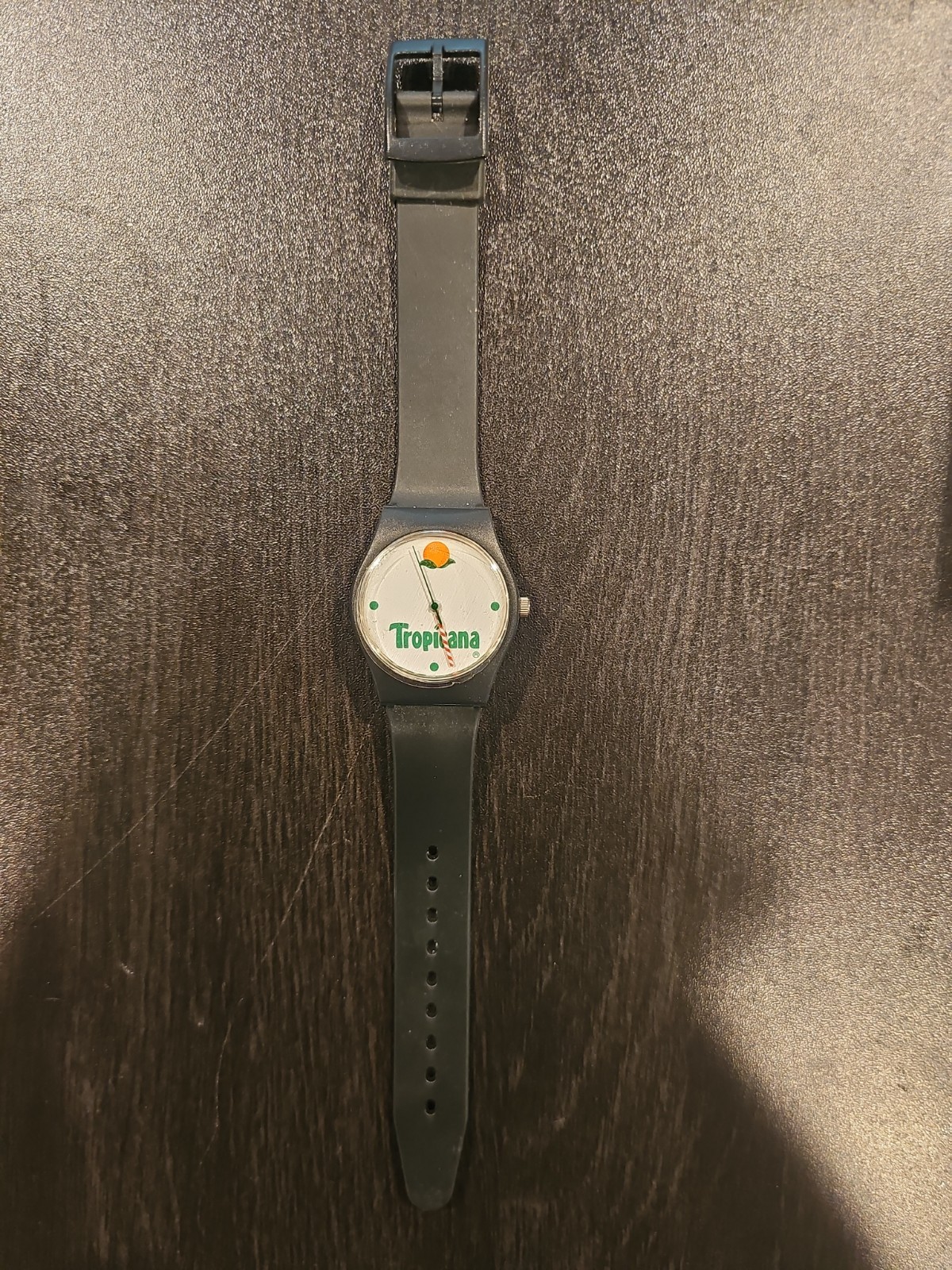 Tropicana Vintage Orange Juice Logo Quartz Watch Black Plastic