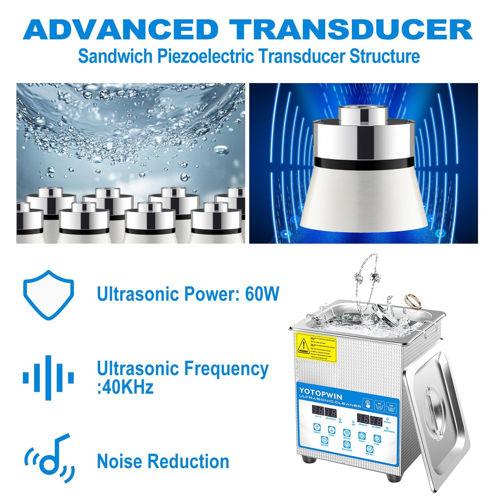 Jewelry Cleaner Ultrasonic Machine Professional Lab Ultrasonic Cleaner With D…