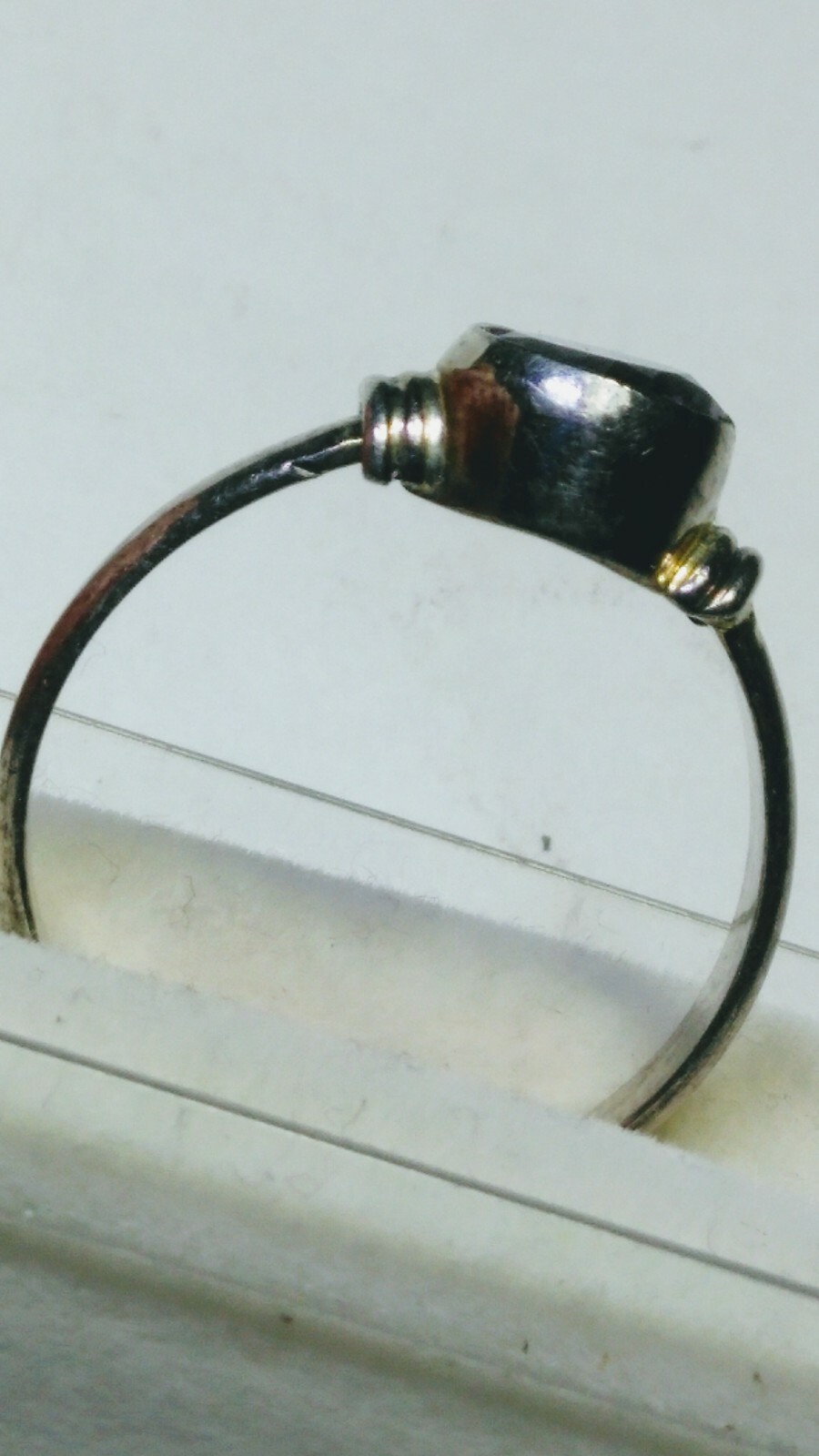 CUTE NATURAL SMOKY QUARTZ IN STERLING SILVER.925 RING SIZE 8.75-9.0!