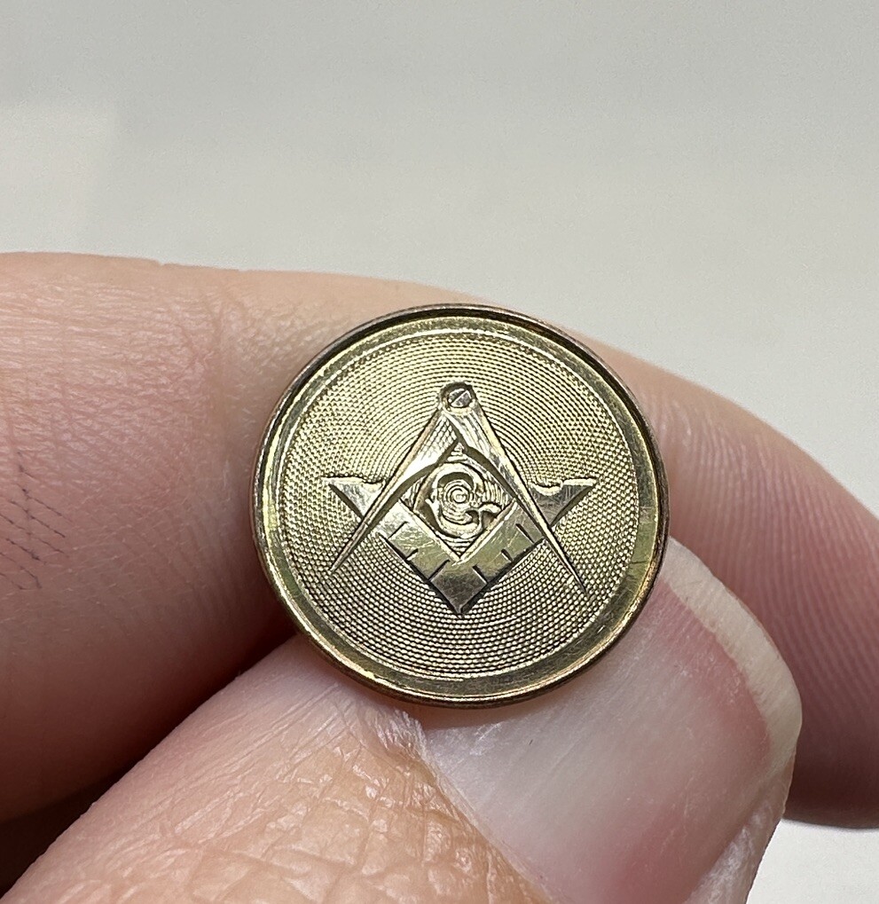 Antique Engraved Gold Filled Mason Masonic Cufflinks Cuff Links – 5.59g