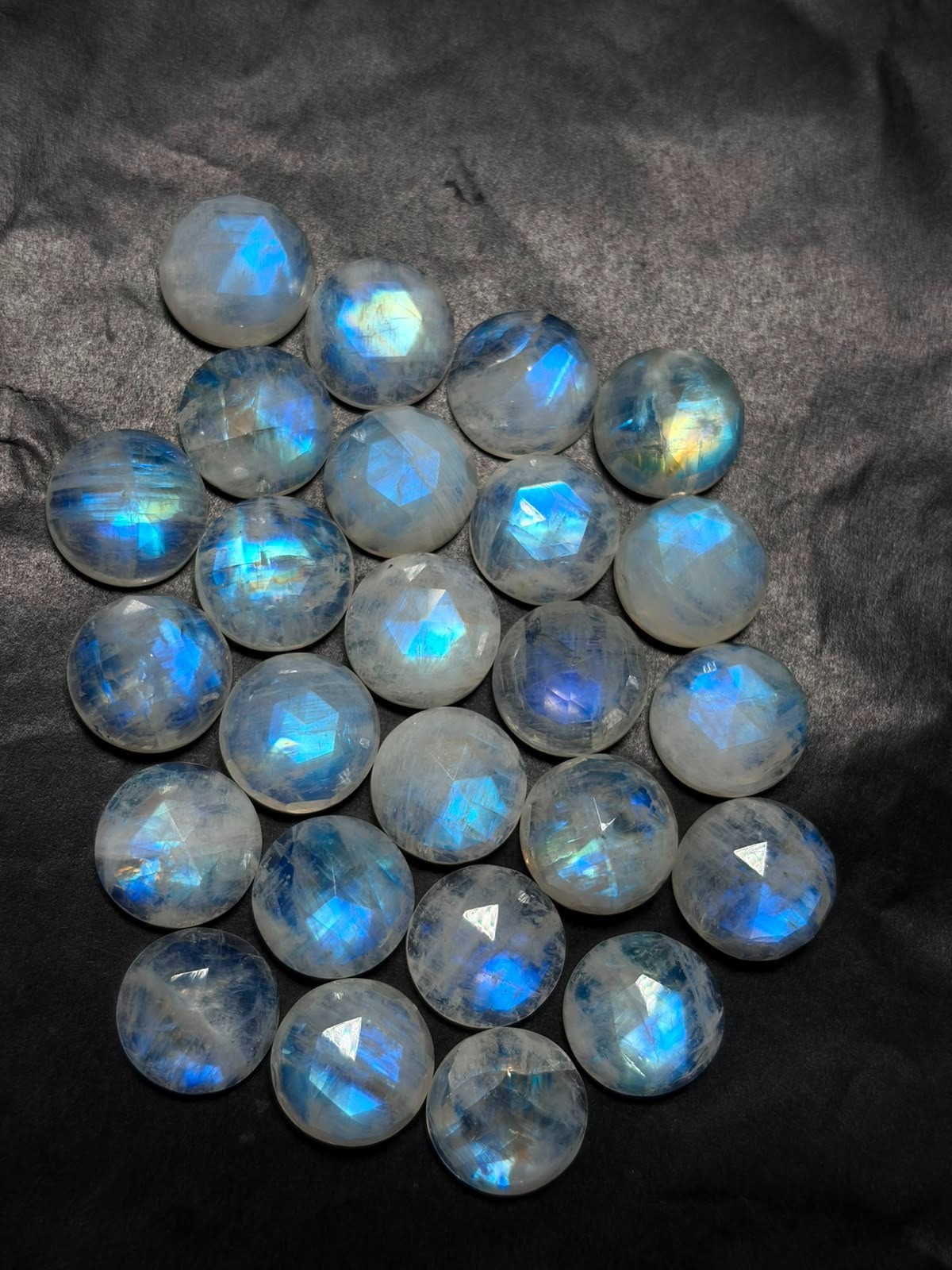Rainbow Moonstone A One Quality 100% Natural Moonstone Rose Cut Loose Gemstone