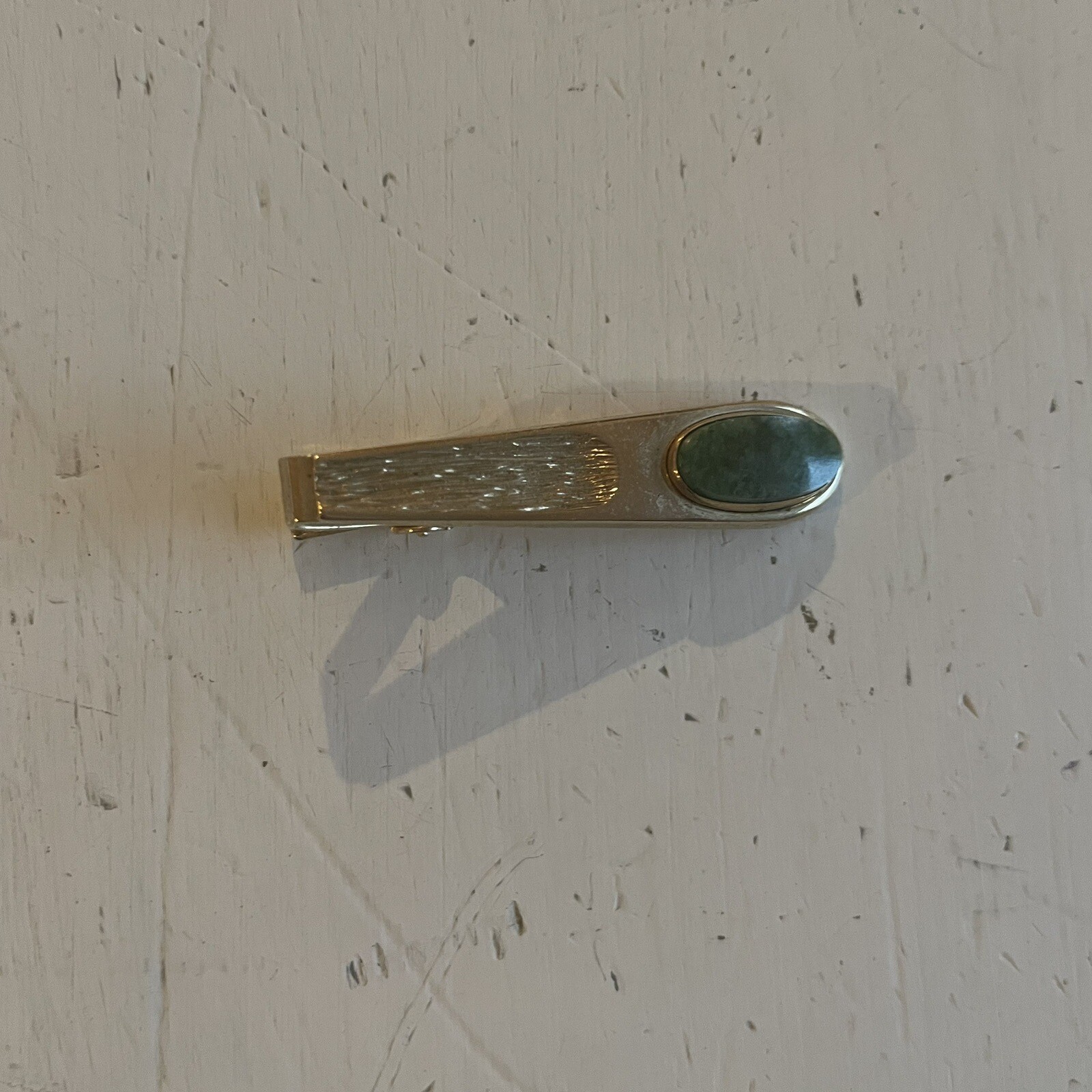 Anson Tie Clip Tie Bar Green Stone Grandpa