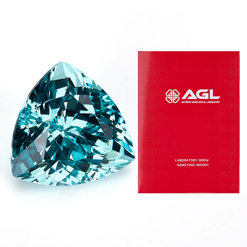 Lab Grown Paraiba Gemstone Trillion Cut for Jewelry 0.3-4ct AGL Wholesale Price