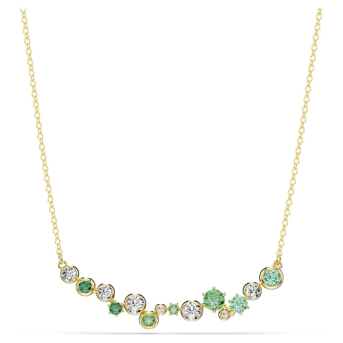 NIB 100% Authentic SWAROVSKI Gold Green Constella Crystals Necklace 5732247