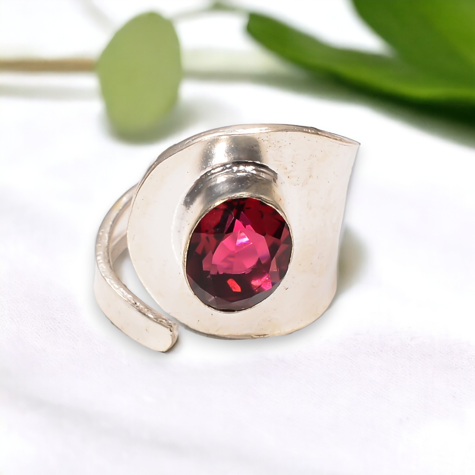 Rubellite Gemstone Jewelry 925 Silver Handcrafted Ring Size 7″ For Birthday Gift