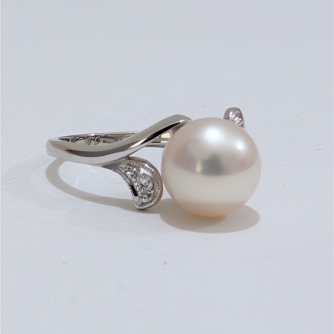 Mikimoto 8.4mm Akoya Cultured Pearl Ring Pt900 Platinum US Size 5.75 Japan