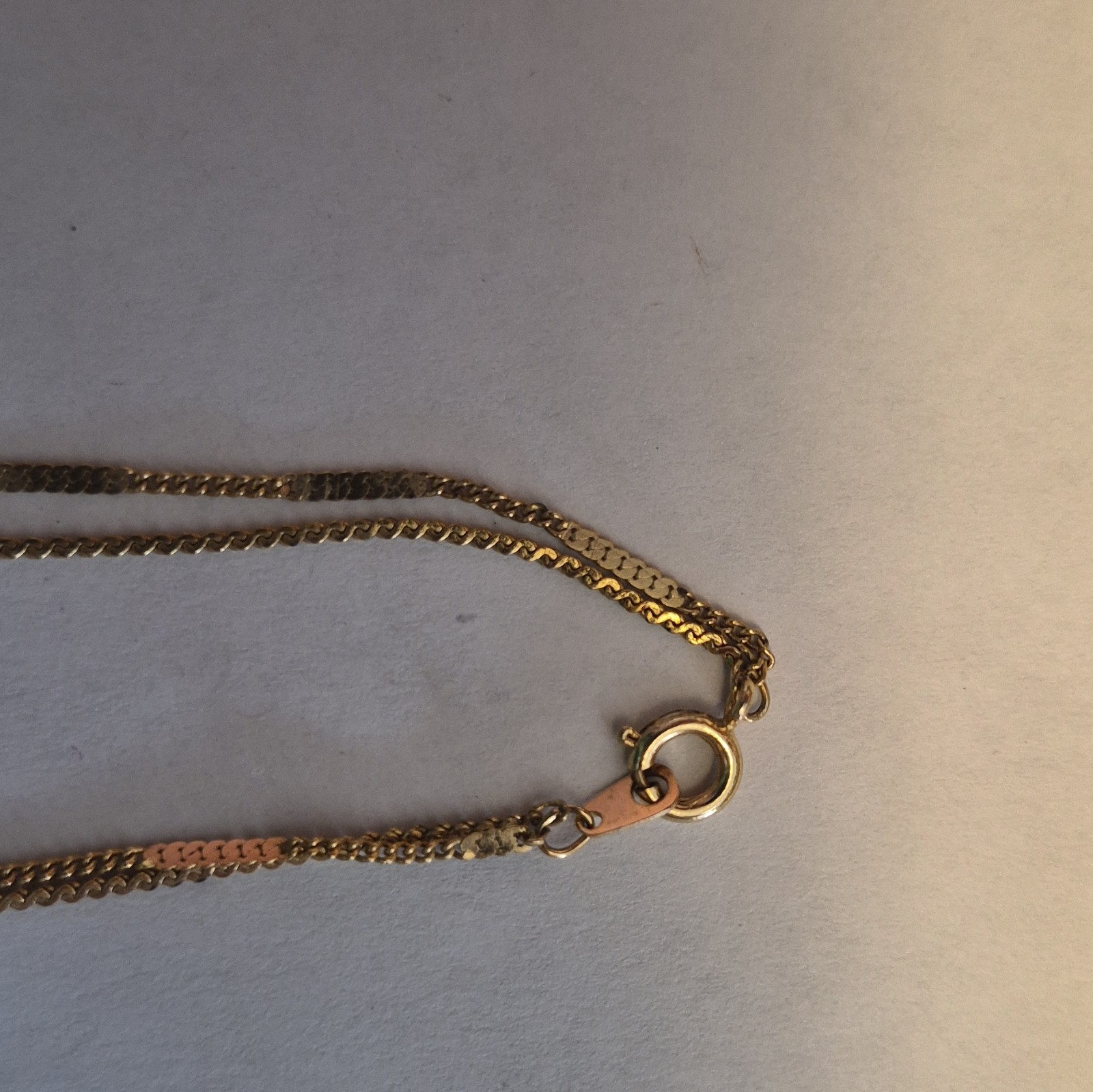 Vintage Tone Double Strand Layered Chain Necklace Green Round Bead Accents
