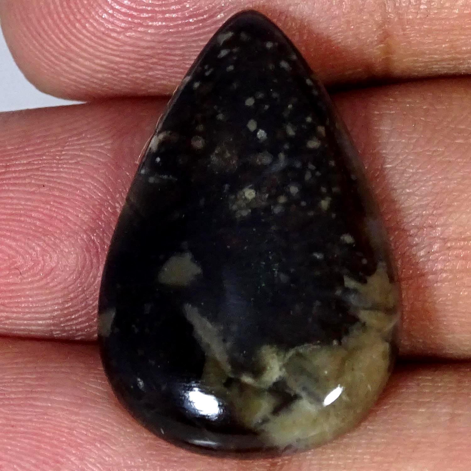 23.10Cts 100% Natural Feather Agate Pear Cabochon Gemstone 19X30X5MM
