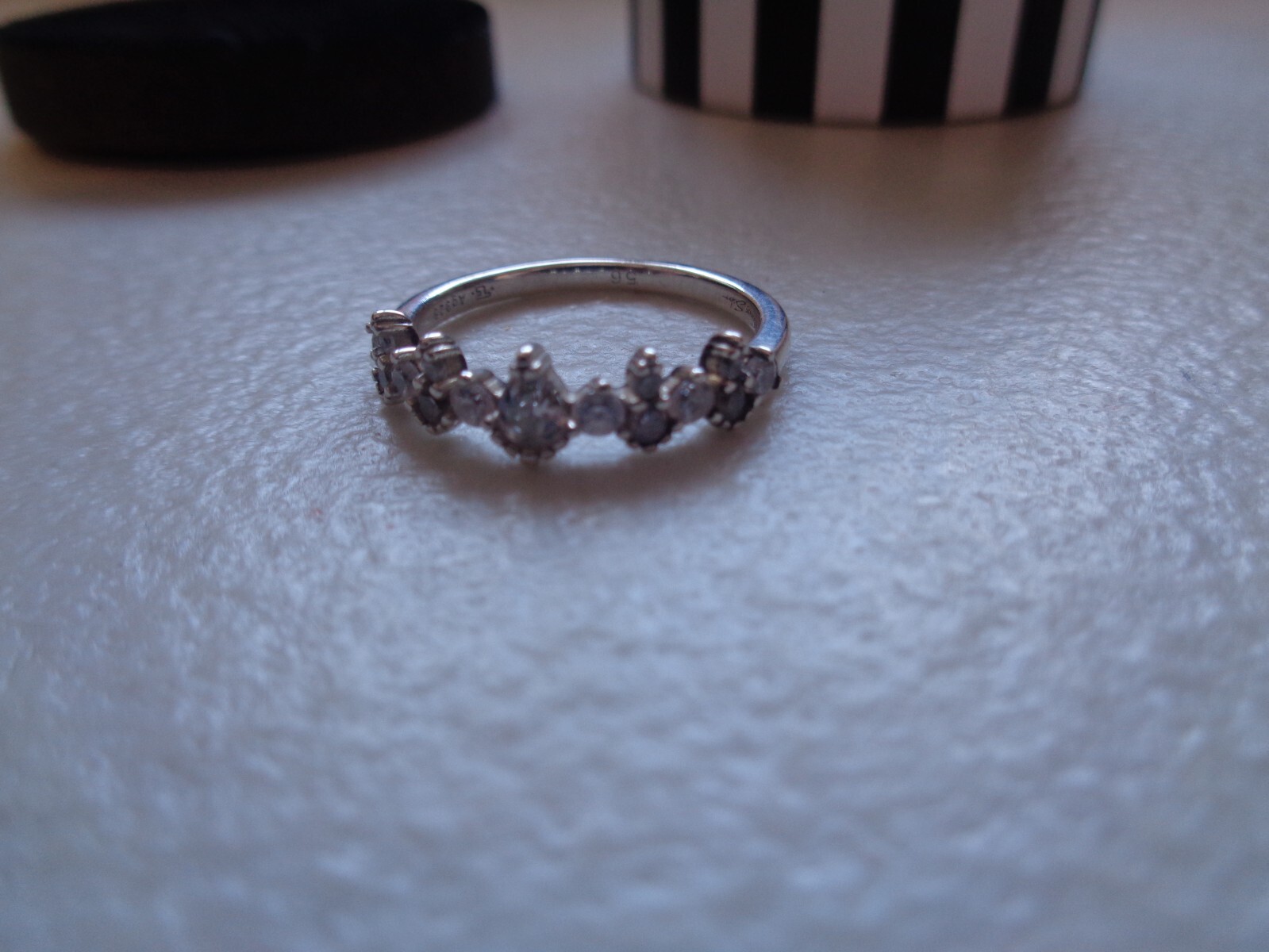 THOMAS SABO Silver Ring and 15x cz Stone Ring Size O Weight 2.3grams Used