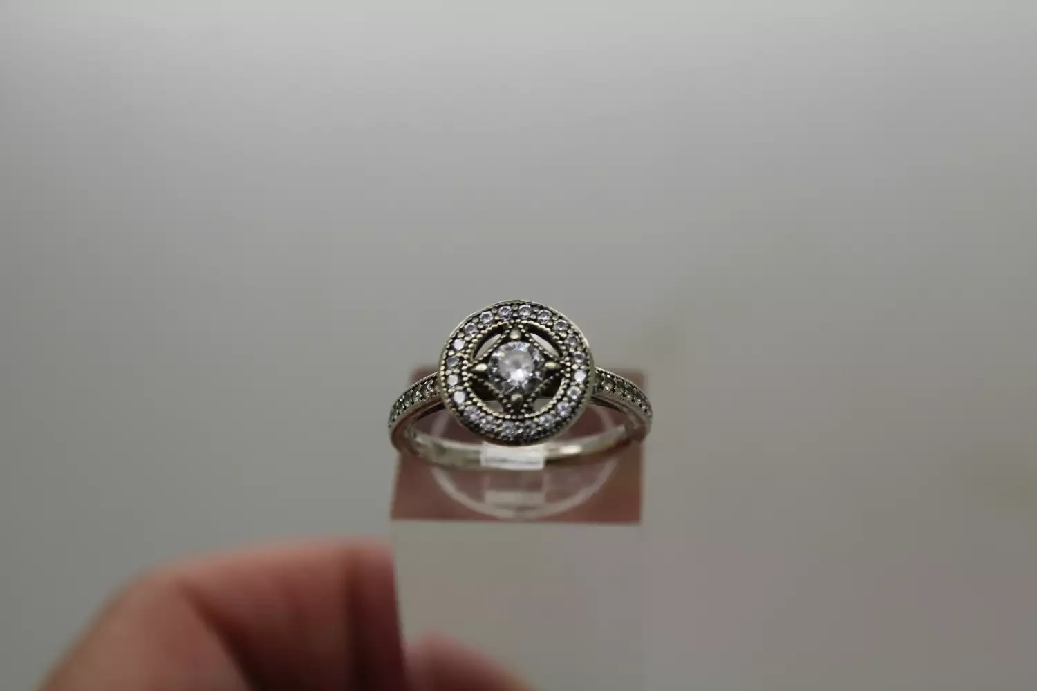 PANDORA ALE .925 S.S. VINTAGE ALLURE HALO CZ size 5 #