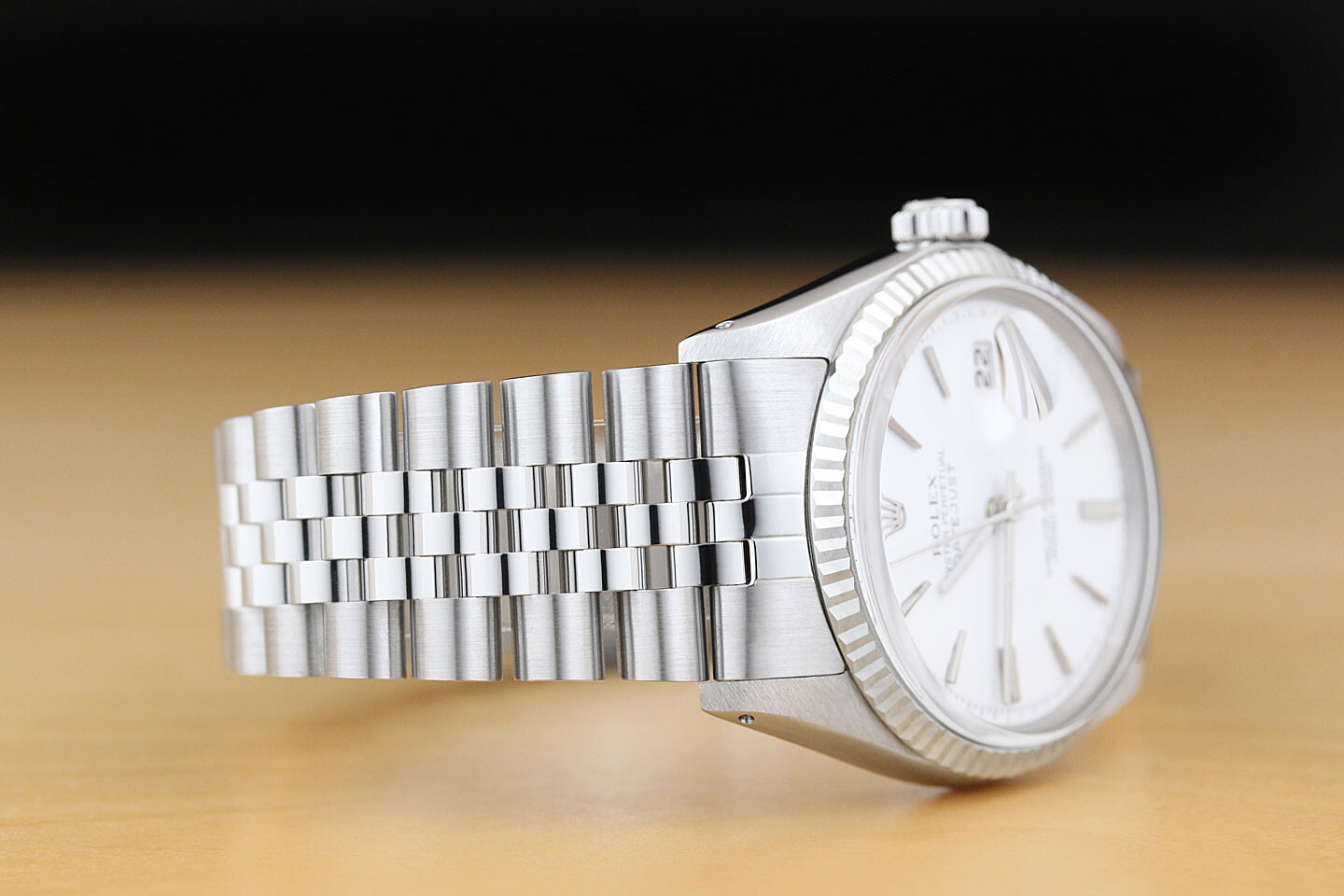 ROLEX MENS DATEJUST WHITE DIAL 18K GOLD STEEL WATCH w/ JUBILEE BRACELET