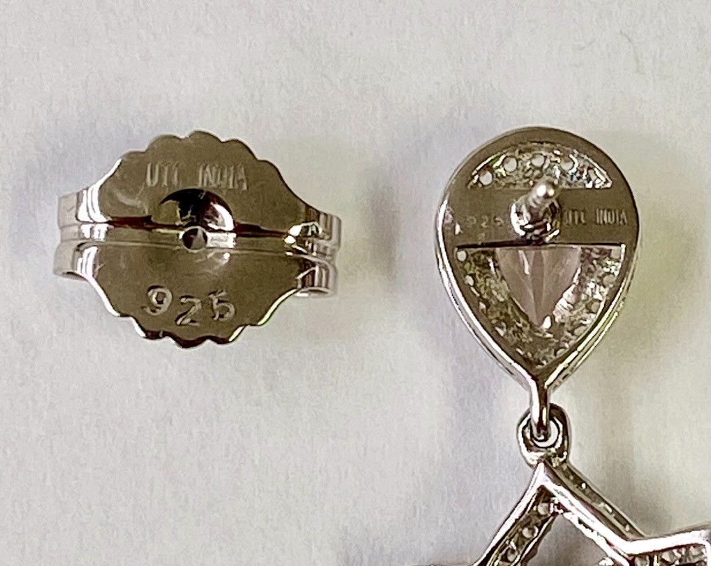 QVC Sterling Silver 7.25ct Rose Quartz Tassel Drop Earrings